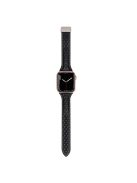 Genuine Cow Leather Band for Apple Watch 10 46mm / Ultra 2 / Ultra 49mm / 9 8 7 45mm / SE (2023) SE (2022) SE 6 5 4 44mm / 3 2 1 42mm Strap - Black