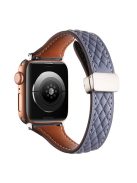 Genuine Cow Leather Band for Apple Watch 10 46mm / Ultra 2 / Ultra 49mm / 9 8 7 45mm / SE (2023) SE (2022) SE 6 5 4 44mm / 3 2 1 42mm Strap - Blue-Grey