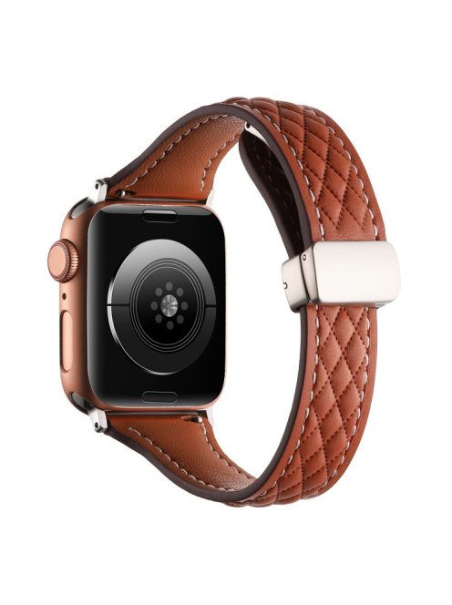 Genuine Cow Leather Band for Apple Watch 10 46mm / Ultra 2 / Ultra 49mm / 9 8 7 45mm / SE (2023) SE (2022) SE 6 5 4 44mm / 3 2 1 42mm Strap - Brown