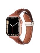 Genuine Cow Leather Band for Apple Watch 10 46mm / Ultra 2 / Ultra 49mm / 9 8 7 45mm / SE (2023) SE (2022) SE 6 5 4 44mm / 3 2 1 42mm Strap - Brown