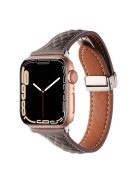 Genuine Cow Leather Band for Apple Watch 10 46mm / Ultra 2 / Ultra 49mm / 9 8 7 45mm / SE (2023) SE (2022) SE 6 5 4 44mm / 3 2 1 42mm Strap - Coffee