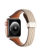 Genuine Cow Leather Band for Apple Watch 10 46mm / Ultra 2 / Ultra 49mm / 9 8 7 45mm / SE (2023) SE (2022) SE 6 5 4 44mm / 3 2 1 42mm Strap - Light Pink