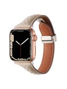 Genuine Cow Leather Band for Apple Watch 10 46mm / Ultra 2 / Ultra 49mm / 9 8 7 45mm / SE (2023) SE (2022) SE 6 5 4 44mm / 3 2 1 42mm Strap - Light Pink