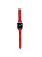 Genuine Cow Leather Band for Apple Watch 10 46mm / Ultra 2 / Ultra 49mm / 9 8 7 45mm / SE (2023) SE (2022) SE 6 5 4 44mm / 3 2 1 42mm Strap - Red