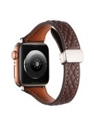 Genuine Cow Leather Band for Apple Watch 10 46mm / Ultra 2 / Ultra 49mm / 9 8 7 45mm / SE (2023) SE (2022) SE 6 5 4 44mm / 3 2 1 42mm Strap - Reddish Brown