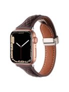 Genuine Cow Leather Band for Apple Watch 10 46mm / Ultra 2 / Ultra 49mm / 9 8 7 45mm / SE (2023) SE (2022) SE 6 5 4 44mm / 3 2 1 42mm Strap - Reddish Brown