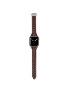 Genuine Cow Leather Band for Apple Watch 10 46mm / Ultra 2 / Ultra 49mm / 9 8 7 45mm / SE (2023) SE (2022) SE 6 5 4 44mm / 3 2 1 42mm Strap - Reddish Brown