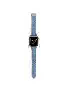 Genuine Cow Leather Band for Apple Watch 10 46mm / Ultra 2 / Ultra 49mm / 9 8 7 45mm / SE (2023) SE (2022) SE 6 5 4 44mm / 3 2 1 42mm Strap - Sky Blue