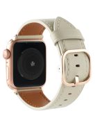 Genuine Cow Leather Strap for Apple Watch Series 10 42mm  /  Series 9 8 7 41mm  /  SE (2023) SE (2022) SE 6 5 4 40mm  /  3 2 1 38mm Band - Beige