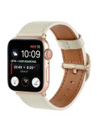 Genuine Cow Leather Strap for Apple Watch Series 10 42mm  /  Series 9 8 7 41mm  /  SE (2023) SE (2022) SE 6 5 4 40mm  /  3 2 1 38mm Band - Beige