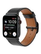 Genuine Cow Leather Strap for Apple Watch Series 10 42mm  /  Series 9 8 7 41mm  /  SE (2023) SE (2022) SE 6 5 4 40mm  /  3 2 1 38mm Band - Black