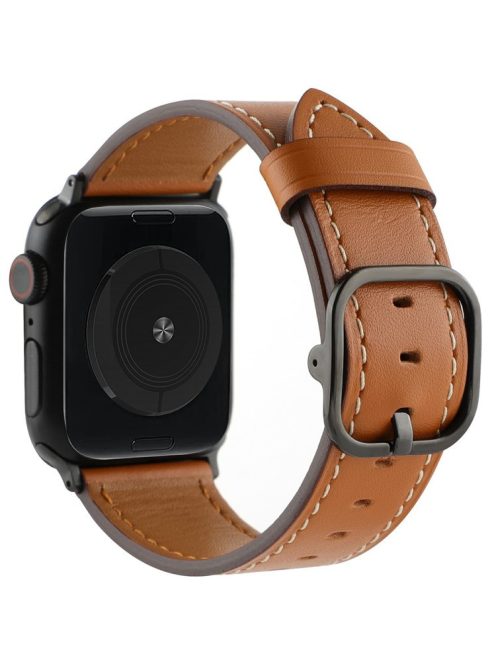 Genuine Cow Leather Strap for Apple Watch Series 10 42mm  /  Series 9 8 7 41mm  /  SE (2023) SE (2022) SE 6 5 4 40mm  /  3 2 1 38mm Band - Brown