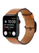 Genuine Cow Leather Strap for Apple Watch Series 10 42mm  /  Series 9 8 7 41mm  /  SE (2023) SE (2022) SE 6 5 4 40mm  /  3 2 1 38mm Band - Brown