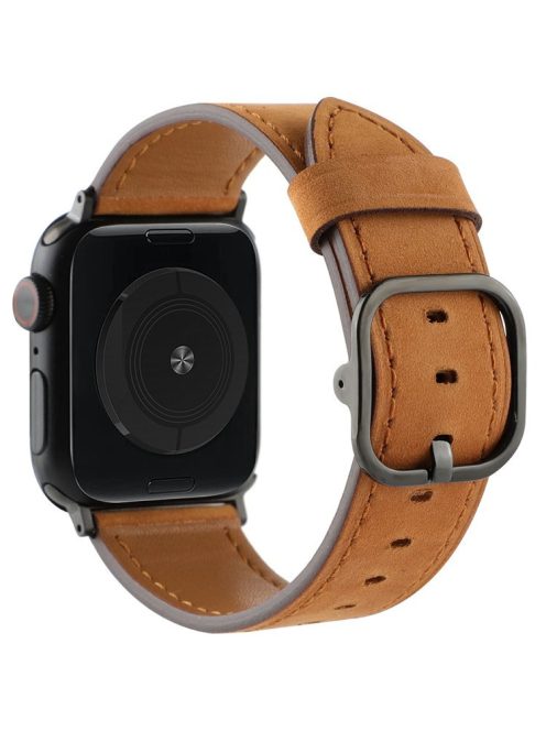 Genuine Cow Leather Strap for Apple Watch Series 10 42mm  /  Series 9 8 7 41mm  /  SE (2023) SE (2022) SE 6 5 4 40mm  /  3 2 1 38mm Band - Matte Dark Brown