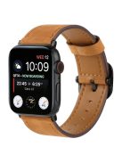 Genuine Cow Leather Strap for Apple Watch Series 10 42mm  /  Series 9 8 7 41mm  /  SE (2023) SE (2022) SE 6 5 4 40mm  /  3 2 1 38mm Band - Matte Dark Brown