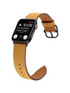 Genuine Cow Leather Strap for Apple Watch Series 10 42mm  /  Series 9 8 7 41mm  /  SE (2023) SE (2022) SE 6 5 4 40mm  /  3 2 1 38mm Band - Matte Light Brown