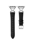 Genuine Cow Leather Strap for Apple Watch Series 10 42mm / 9 8 7 41mm / 6 5 4 SE (2022) SE (2023) SE 40mm / 3 2 1 38mm Wrist Band with Silver Buckle