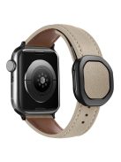 Genuine Cow Leather Strap for Apple Watch Series 10 42mm / 9 8 7 41mm / SE (2023) SE (2022) SE 6 5 4 40mm / 3 2 1 38mm Magnetic Buckle Wrist Band - Apricot