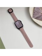 Genuine Cow Leather Strap for Apple Watch Series 10 42mm / 9 8 7 41mm / SE (2023) SE (2022) SE 6 5 4 40mm / 3 2 1 38mm Magnetic Buckle Wrist Band - Bean Pink