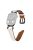 Genuine Cowhide Leather Band for Apple Watch Series 10 42mm / 9 8 7 41mm / SE (2023) SE (2022) SE 6 5 4 40mm / 3 2 1 38mm Rhinestone Decor Watch Strap with Black Buckle - Apricot