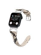 Genuine Cowhide Leather Strap for Apple Watch Series 10 46mm / Ultra 2 Ultra 49mm /  Series 9 8 7 45mm / 6 5 4 SE (2023) SE (2022) SE 44mm / 3 2 1 42mm Watch Band with Silver Buckle - Snake Pattern