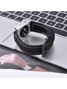 Genuine Leather Matte Wrist Strap for Apple Watch Series 10 46mm / Ultra 2 Ultra 49mm / 9 8 7 45mm / SE (2023) SE (2022) SE 6 5 4 44mm / 3 2 1 42mm - Black