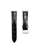 Genuine Leather Metal Buckle Watch Band for Apple Watch Series 10 42mm / 9 8 7 41mm / SE (2023) SE (2022) SE 6 5 4 40mm / 3 2 1 38mm - Black