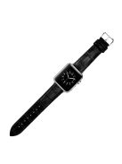 Genuine Leather Metal Buckle Watch Band for Apple Watch Series 10 42mm / 9 8 7 41mm / SE (2023) SE (2022) SE 6 5 4 40mm / 3 2 1 38mm - Black