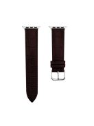 Genuine Leather Metal Buckle Wristwatch Band for Apple Watch Series 10 42mm / 9 8 7 41mm / SE (2023) SE (2022) SE 6 5 4 40mm / 3 2 1 38mm - Brown