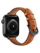 Genuine Leather Replacement Smart Watch Band Strap for Apple Watch Series 10 42mm / 9 8 7 41mm / 6 5 4 SE SE (2022) SE (2023) 40mm / 3 2 1 38mm - Brown / Black Buckle