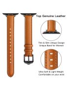 Genuine Leather Replacement Smart Watch Band Strap for Apple Watch Series 10 42mm / 9 8 7 41mm / 6 5 4 SE SE (2022) SE (2023) 40mm / 3 2 1 38mm - Brown / Black Buckle