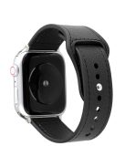 Genuine Leather Rivet Buckle Smart Watch Band for Apple Watch Series 10 42mm / 9 8 7 41mm / SE (2023) SE (2022) SE 6 5 4 40mm / 3 2 1 38mm - Black