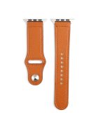 Genuine Leather Rivet Buckle Smart Watch Band for Apple Watch Series 10 42mm / 9 8 7 41mm / SE (2023) SE (2022) SE 6 5 4 40mm / 3 2 1 38mm - Brown