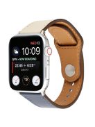 Genuine Leather Rivet Buckle Smart Watch Band for Apple Watch Series 10 42mm / 9 8 7 41mm / SE (2023) SE (2022) SE 6 5 4 40mm / 3 2 1 38mm - Grey