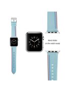 Genuine Leather Single Tour Watch Band for Apple Watch Series 10 46mm / Ultra 2 Ultra 49mm / 9 8 7 45mm / SE (2023) SE (2022) SE 6 5 4 44mm / 3 2 1 42mm - Blue