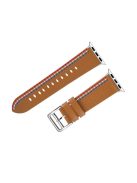 Genuine Leather Single Tour Watch Band for Apple Watch Series 10 46mm / Ultra 2 Ultra 49mm / 9 8 7 45mm / SE (2023) SE (2022) SE 6 5 4 44mm / 3 2 1 42mm - Brown