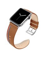 Genuine Leather Single Tour Watch Band for Apple Watch Series 10 46mm / Ultra 2 Ultra 49mm / 9 8 7 45mm / SE (2023) SE (2022) SE 6 5 4 44mm / 3 2 1 42mm - Brown