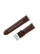 Genuine Leather Single Tour Watch Band for Apple Watch Series 10 46mm / Ultra 2 Ultra 49mm / 9 8 7 45mm / SE (2023) SE (2022) SE 6 5 4 44mm / 3 2 1 42mm - Chocolate