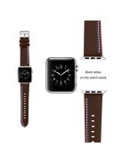 Genuine Leather Single Tour Watch Band for Apple Watch Series 10 46mm / Ultra 2 Ultra 49mm / 9 8 7 45mm / SE (2023) SE (2022) SE 6 5 4 44mm / 3 2 1 42mm - Chocolate