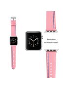 Genuine Leather Single Tour Watch Band for Apple Watch Series 10 46mm / Ultra 2 Ultra 49mm / 9 8 7 45mm / SE (2023) SE (2022) SE 6 5 4 44mm / 3 2 1 42mm - Pink