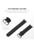 Genuine Leather Smart Watch Band for Apple Watch Series 10 42mm / 9 8 7 41mm / SE (2023) SE (2022) SE 6 5 4 40mm / 3 2 1 38mm - Black