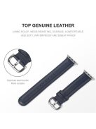 Genuine Leather Smart Watch Band for Apple Watch Series 10 42mm / 9 8 7 41mm / SE (2023) SE (2022) SE 6 5 4 40mm / 3 2 1 38mm - Dark Blue