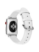 Genuine Leather Smart Watch Band for Apple Watch Series 10 42mm / 9 8 7 41mm / SE (2023) SE (2022) SE 6 5 4 40mm / 3 2 1 38mm - White