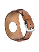 Genuine Leather Smart Watch Band Replacement Strap for Apple Watch Series 10 46mm / Ultra 2 Ultra 49mm / 9 8 7 45mm / SE (2023) SE (2022) SE 6 5 4 44mm / 3 2 1 42mm - Light Brown