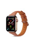 Genuine Leather Smart Watch Band Strap for Apple Watch Series 10 42mm / 9 8 7 41mm / SE (2023) SE (2022) SE 6 5 4 40mm / 3 2 1 38mm - Brown