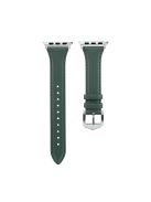 Genuine Leather Smart Watch Band Strap for Apple Watch Series 10 42mm / 9 8 7 41mm / SE (2023) SE (2022) SE 6 5 4 40mm / 3 2 1 38mm - Green