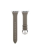 Genuine Leather Smart Watch Band Strap for Apple Watch Series 10 42mm / 9 8 7 41mm / SE (2023) SE (2022) SE 6 5 4 40mm / 3 2 1 38mm - Grey