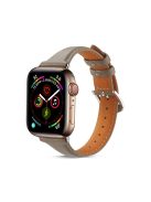 Genuine Leather Smart Watch Band Strap for Apple Watch Series 10 42mm / 9 8 7 41mm / SE (2023) SE (2022) SE 6 5 4 40mm / 3 2 1 38mm - Grey