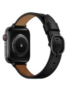 Genuine Leather Smart Watch Strap Metal Buckle Wristband for Apple Watch Series 10 42mm / 9 8 7 41mm / 6 5 4 SE SE (2022) SE (2023) 40mm / 3 2 1 38mm - Black / Black Buckle