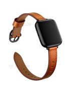 Genuine Leather Smart Watch Strap Metal Buckle Wristband for Apple Watch Series 10 42mm / 9 8 7 41mm / 6 5 4 SE SE (2022) SE (2023) 40mm / 3 2 1 38mm - Brown / Black Buckle